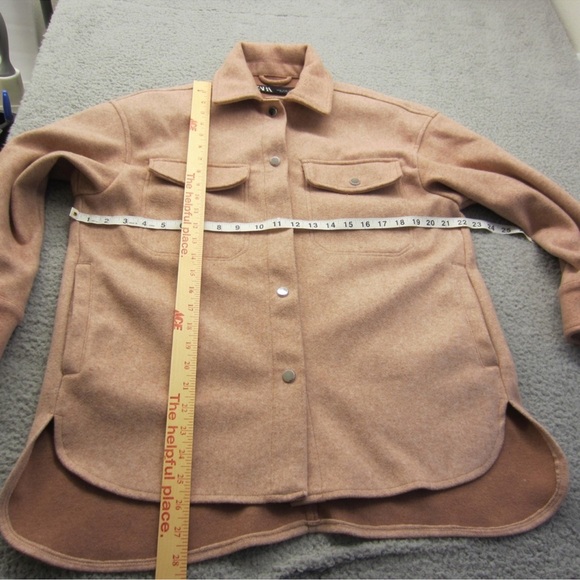Zara Oversized Warm Fuzzy Blush Pink Shacket Shirt Jacket - Picture 11 of 11